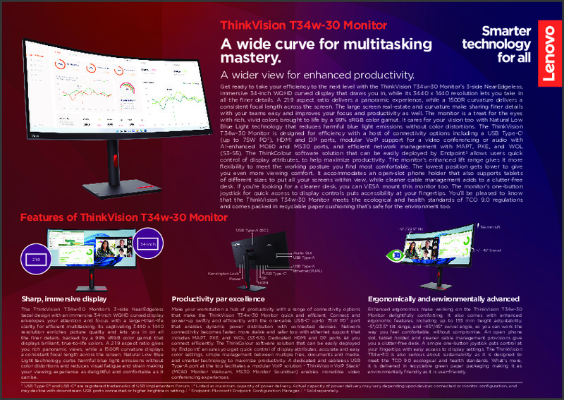 ThinkVision T34w-30 Monitor Datasheet EMEA.pdf